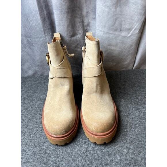 Sofft Jenine Women's 6 Brown Suede Pull-On Zip Casual Chunky Ankle Bootie Shoes - Picture 2 of 6